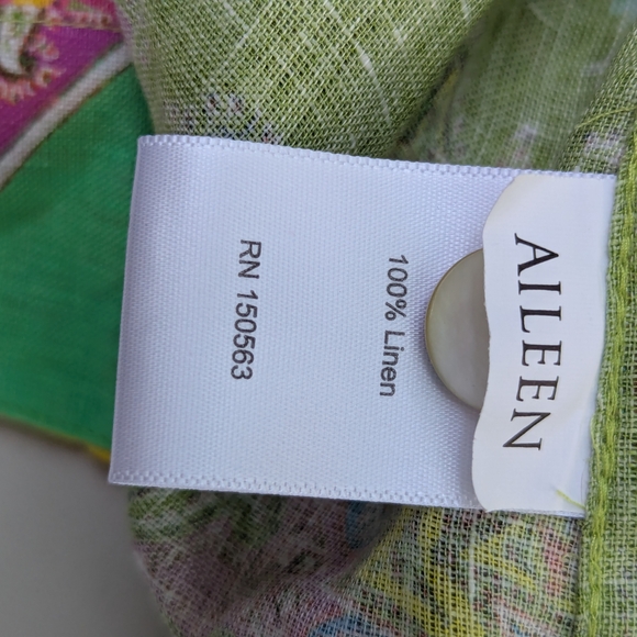 XL Jason Wu Aileen 3/4 Sleeve Linen Paisley Print Dress - Picture 4 of 14